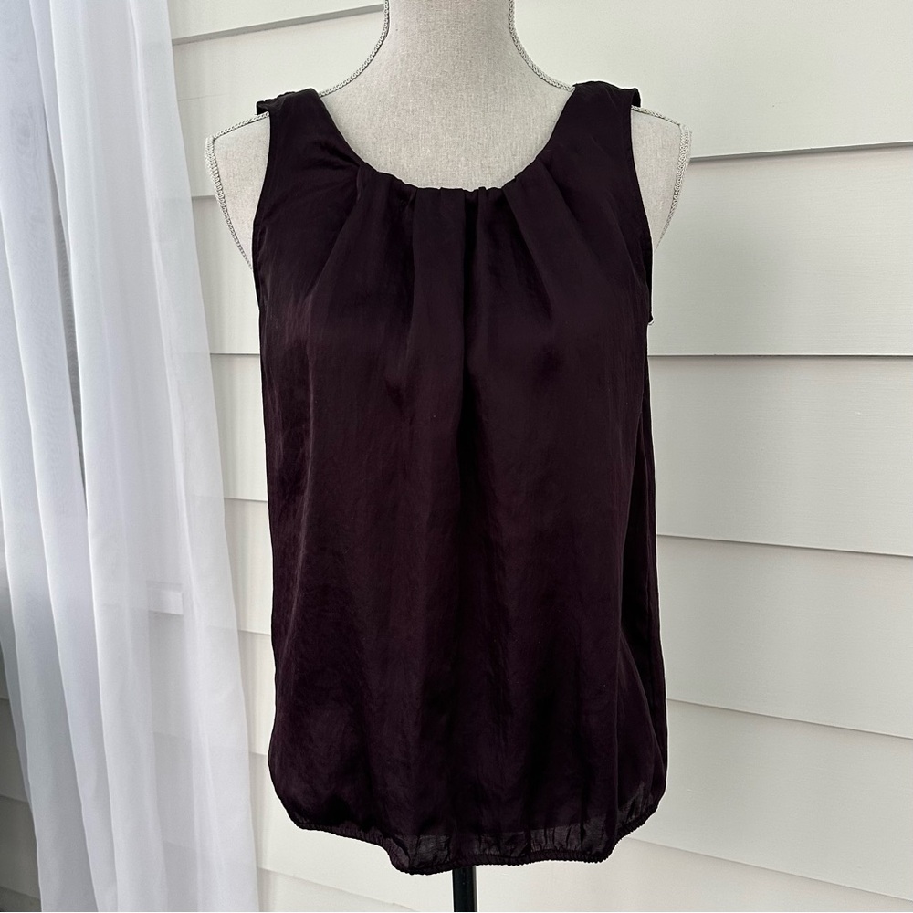 Sleeveless Plum Blouse, Medium, EUC